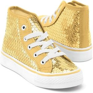 BALERA High top gold sequin shoes